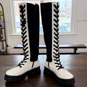 Circus by Sam Edelman Size 9 Black and White Knee-High Women's Boots